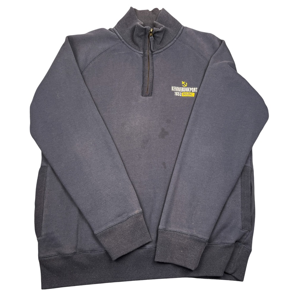 Artisans Kennebunkport Maine 1653 Quarter Zip Sweatshirt Navy Blue Mens Large